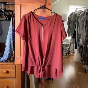 Orange dressy blouse